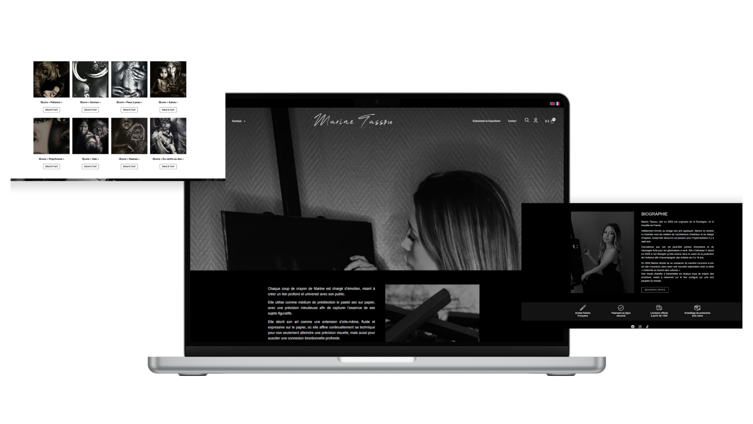 Site e-commerce artiste exemple - Netivia